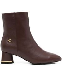 Coccinelle - Bottines En Cuir À Plaque Logo - Lyst