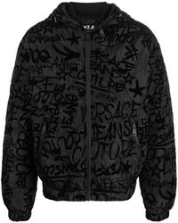 Versace - Graffiti-print Flocked Hooded Jacket - Lyst