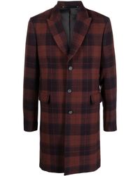 Paul Smith - Plaid-check Single-breasted Wool Coat - Lyst