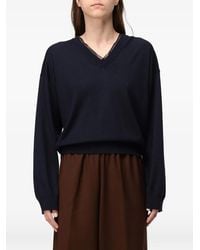 Fabiana Filippi - Layered-Detail V-Neck Sweater - Lyst