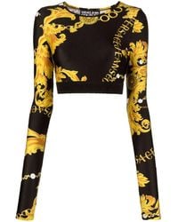 Versace Jeans Couture - Cropped-Oberteil Mit "Barocco"-Print - Lyst