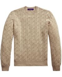 Ralph Lauren - Cable-Knit Cashmere Sweater - Lyst