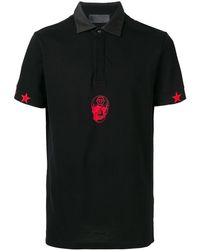 Philipp Plein Polo Shirt Met Doodskop En Logo - Zwart