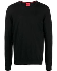 HUGO - Fine-Knit Round-Neck Jumper - Lyst
