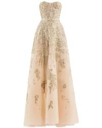 Saiid Kobeisy - Crystal-Embellishment Strapless Maxi Dress - Lyst