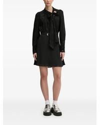HUGO - Blouse Met Vlinderpatroon En Gestrikte Hals - Lyst
