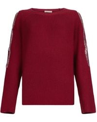 Liu Jo - Cut-Out Embellished Sweater - Lyst