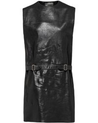 Prada - Sleeveless Leather Mini Dress - Lyst