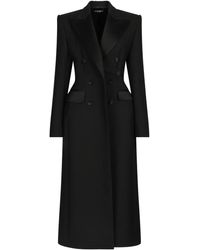 Dolce & Gabbana - ウールギャバジン ダブルブレスト タキシードコート - Lyst