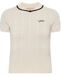 Valentino Garavani - Logo-Embroidered Cable-Knit Top - Lyst