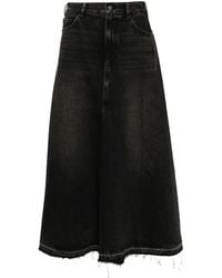 JNBY - Distressed Maxi Denim Skirt - Lyst