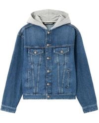 Palm Angels - Curved-Logo Hooded Denim Jacket - Lyst