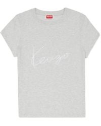 KENZO - Signature-Embroidered Cotton T-Shirt - Lyst