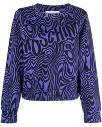 Moschino - Logo-Print Cotton Sweatshirt - Lyst