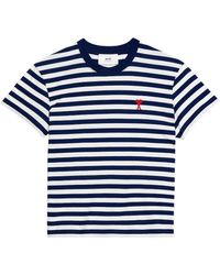 Ami Paris - Ami De Coeur Striped T-shirt - Lyst
