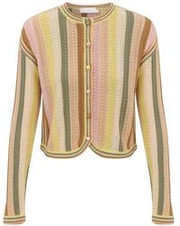 Zimmermann - Indra Stripe Crochet Cardigan - Lyst