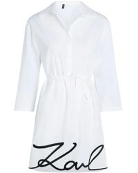 Karl Lagerfeld - Signature Beach Shirt Dress - Lyst