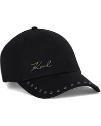 KARL LAGERFELD - Signature Studded Baseball Cap - Lyst