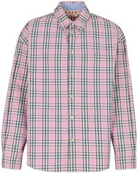 Marni - Checked-Pattern Long-Sleeve Shirt - Lyst