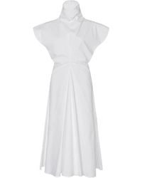 Rosetta Getty - Abito Midi Con Scollo A Imbuto - Lyst