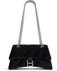 Balenciaga - Small Crush Velvet Shoulder Bag - Lyst