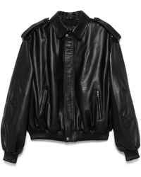 Manokhi - Zip-Up Leather Jacket - Lyst