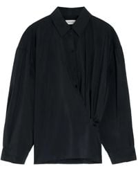 Lemaire - Twisted-Detail Polo-Collar Shirt - Lyst