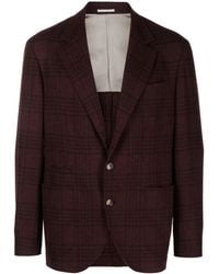 Brunello Cucinelli - Plaid-Pattern Notched-Lapel Blazer - Lyst