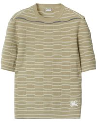 Burberry - Embroidered-Logo Knit T-Shirt - Lyst