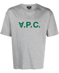 A.P.C. - River T-Shirt mit beflocktem Logo - Lyst
