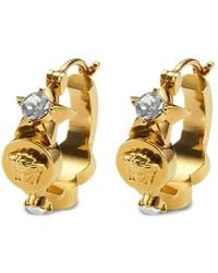 Versace - Pendientes de aro con aplique de cabeza de medusa - Lyst