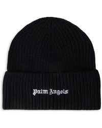 Palm Angels - Logo Ribbed Beanie Hat - Lyst