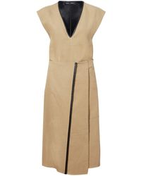Proenza Schouler - V-neck Cotton Blend Wrap Dress - Lyst