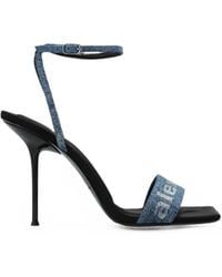 Alexander Wang - Julie Logo-Embellished Denim Sandals - Lyst