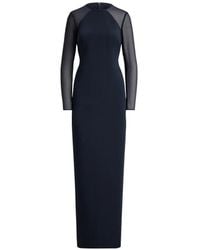 Ralph Lauren - Maxi Georgette-Trim Crepe Gown - Lyst