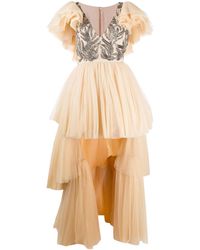 tatum floral embroidered tulle evening dress