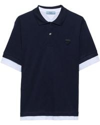 Prada - Poloshirt Im Layering-Look Mit Logo - Lyst