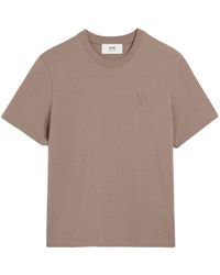Ami Paris - T-shirt en coton à logo embossé - Lyst