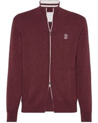 Brunello Cucinelli - High-Neck Zip-Up Cardigan - Lyst