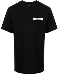 Jacquemus - T-Shirt aus Baumwoll-Jersey mit Ripsband und Logostickerei - Lyst