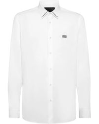 Philipp Plein - Studded Logo Poplin Button-Down Shirt - Lyst
