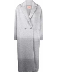 Twinset - Gradient-Effect Notched-Lapels Double-Breasted Coat - Lyst
