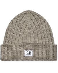 C.P. Company - Logo-Patch Ribbed-Knit Beanie Hat - Lyst
