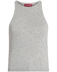 STAUD - Ayana Ribbed-Knit Tank Top - Lyst