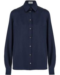 Ferragamo - Satin Button-Up Shirt - Lyst