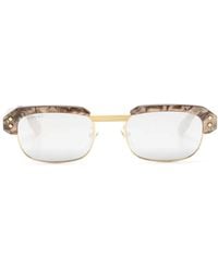 Gucci - Logo-Lettering Rectangle-Frame Sunglasses - Lyst