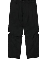COMME DES GARÇON BLACK - Cut-out Cropped Wool Trousers - Lyst