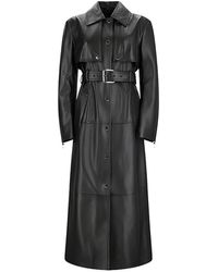 Sportmax - Belted Leather Coat - Lyst