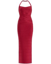 Hervé Léger - Robe Dos Nu Effet Croisé - Lyst