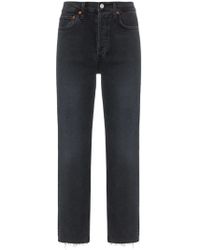 RE/DONE Vaqueros con bajos deshilachados - Negro